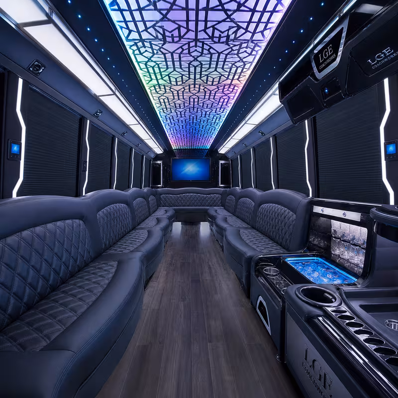15 Passenger Party Bus Interior