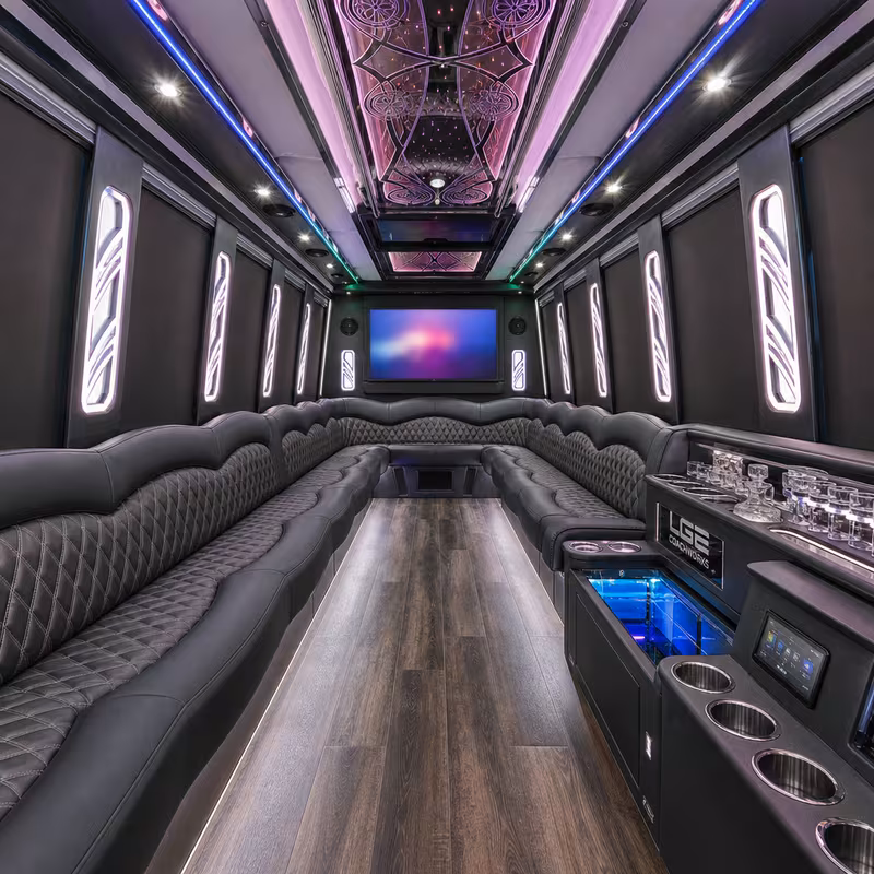 18 Passenger Party Bus Interior