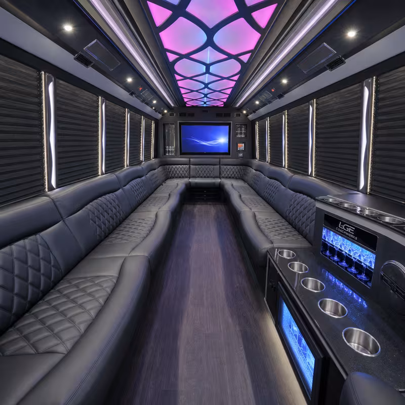 20 Passenger Party Bus Interior
