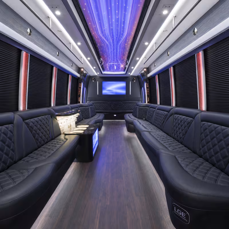 25 Passenger Party Bus Interior