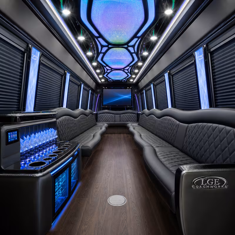 30 Passenger Party Bus Interior