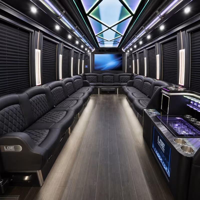 40 Passenger Party Bus Interior