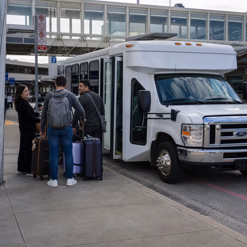 Black Mercedes Sprinter van staged for an Milwaukee Airport Transportation group