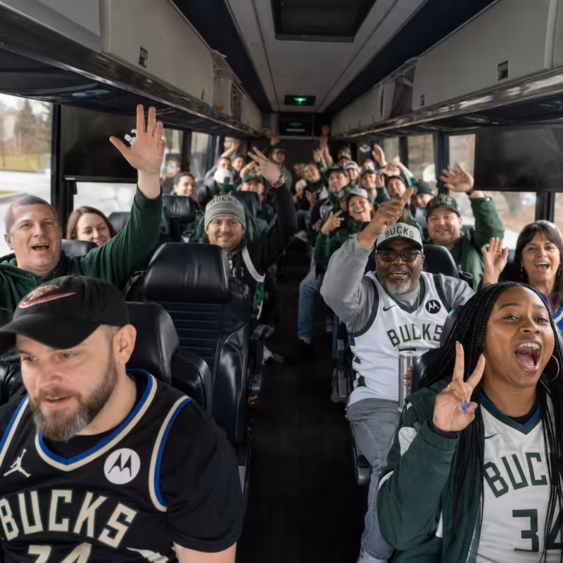 Black Mercedes Sprinter van staged for an Milwaukee Sporting Event Transportation group